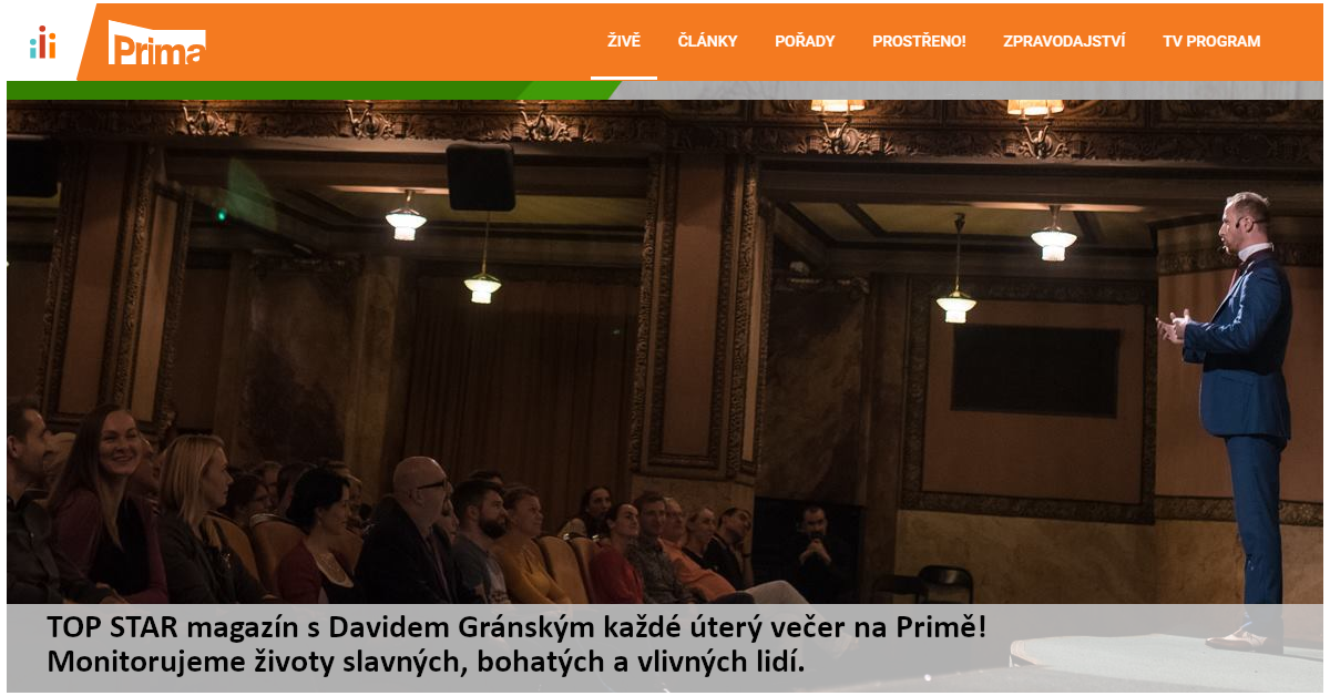 PRIMA TV: TOP STAR magazín – Hypnotizér v pražské Lucerně