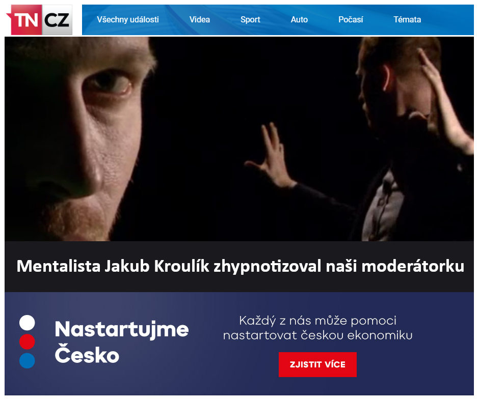 Mentalista Jakub Kroulík zhypnotizoval naši moderátorku - Magazín VÍKEND - TV Nova 2