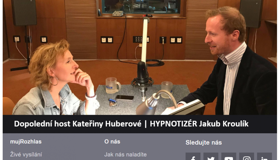 Hypnotizér Jakub Kroulík a Kateřina Huberová ČRo Ostrava