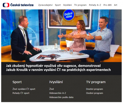 Jak zkušený hypnotizér využívá vliv sugesce - Dobré ráno s Českou televizí